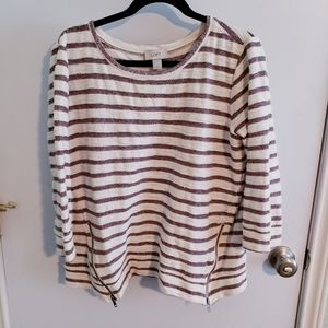 Maroon striped sweater from Ann Taylor Loft